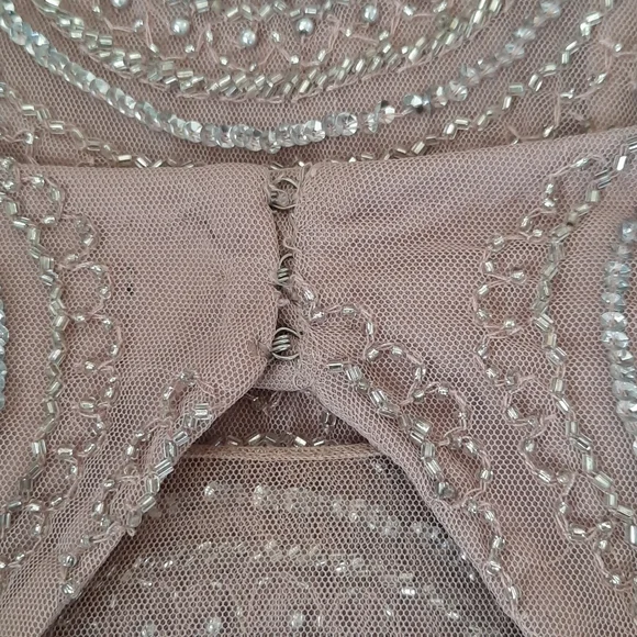 NWOT! AIDEN MATTOX BLUSH BEADED DESIGNER DRESS  GOWN SIZE 8 - Picture 8 of 15